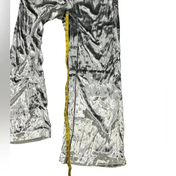 Anthropologie Maeve NWT Silver Anastacia Velvet Wide-Leg Pull On Pants Size S - Picture 9 of 12